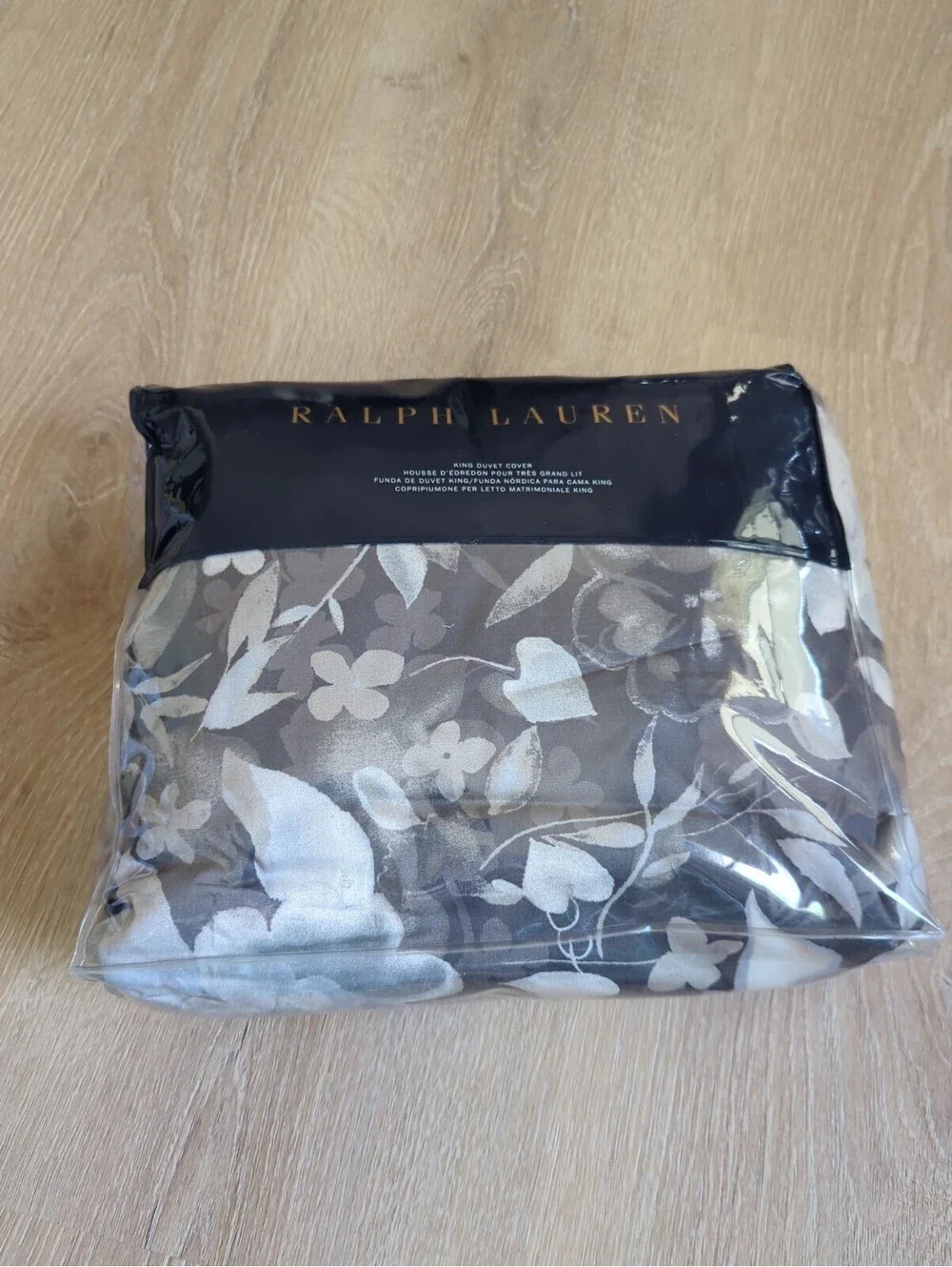 RALPH LAUREN AVERY 1pc KING DUVET COVER  CHARCOAL HEATHER  BNIP $500 BEAUTIFUL
